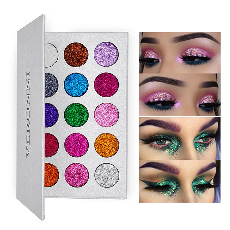 15 Colors Glitter Shimmery Sparkle Glittery Eyeshadow Makeup