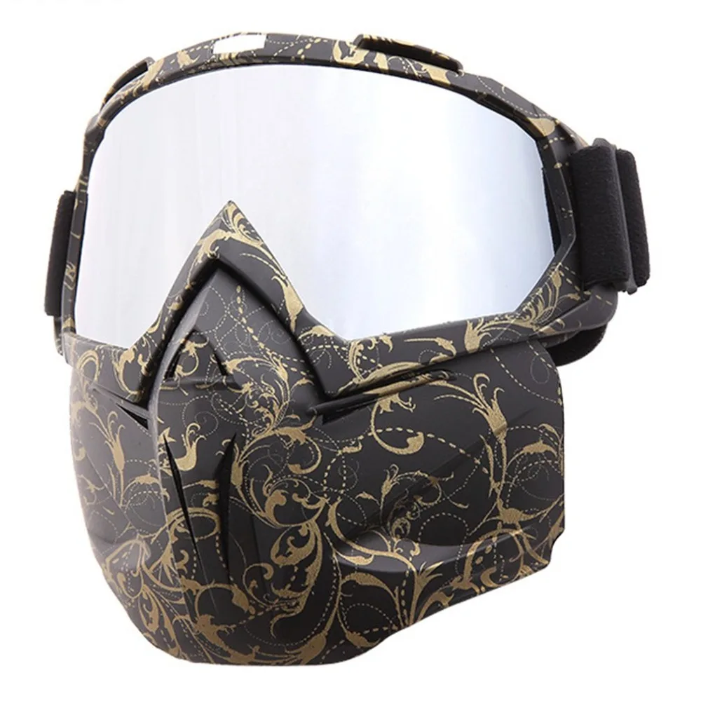 Motorcycle Mask Goggles And Mouth Filter for Motorcycle Helmet Moto Casque Casco Capacete Open Face Detachable Goggle Helmets