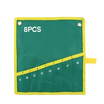 

Suite 8 Pocket Green Canvas Wrench Tool Storage Bag Organizer Fold Up