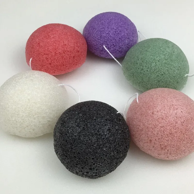 1 шт. натуральная косметическая губка Konjac из бамбукового угля очищающая для