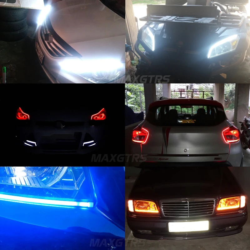 2x30 см 45 60 90 автомобильный дневной ходовой светильник Angel Eye гибкая светодиодная