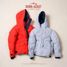 SIMWOOD 90% белый утиный пух пальто для мужчин флюоресцентная печать зима новые толстые куртки с капюшоном высокого качества размера плюс пальто SI980619