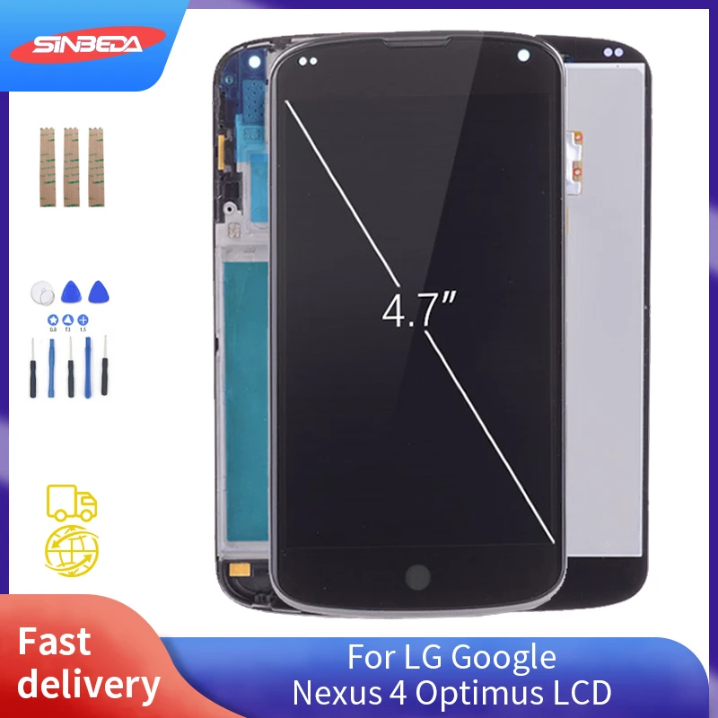 Sinbeda 100% гарантия для LG Google Nexus 4 Optimus LCD E960 ЖК-дисплей дигитайзер сенсорный экран с