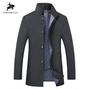 

Plus-size M-6XL Winter Warm Wool Coat Men Thick Overcoats Topcoat Business Casual Mens Single Breasted Coats And Jackets