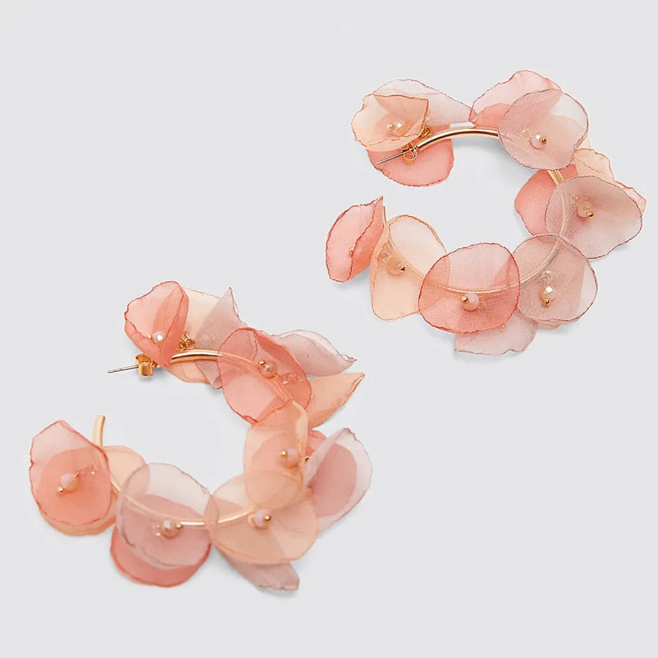 Girlgo ZA красочные хрустальные Эффектные серьги для женщин романтическое сердце цветок каплевидные модные серьги в форме капель ювелирные изделия ручной работы