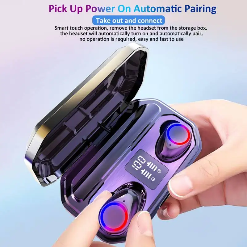 TWS Earphone Wireless Headphones with Microphone Sports Waterproof Bluetooth Headphones Touch Control Music Earbuds Headsets
