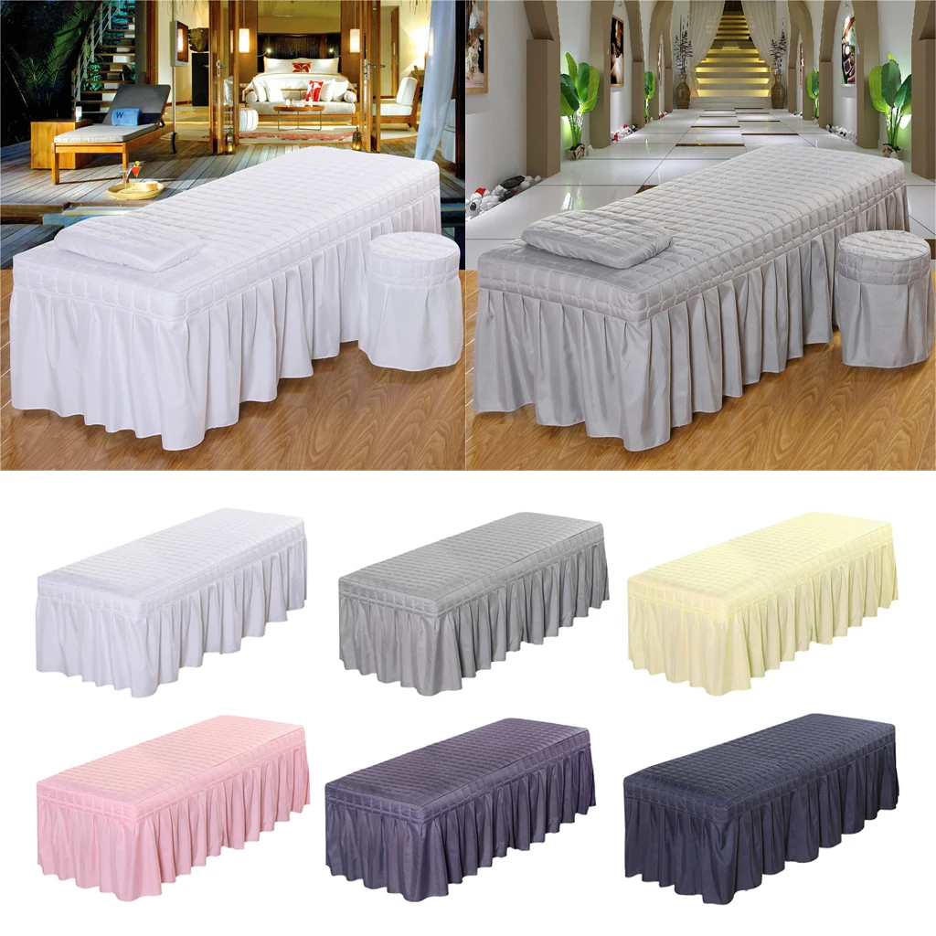 

Hotel Massage Bed Skirt Beauty Table Valance Sheet Cover With Breath Hole