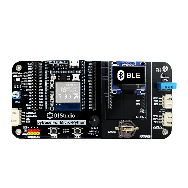 01Studio pyBLE NRF52840 модуль Bluetooth макетная демо плата с низким энергопотреблением
