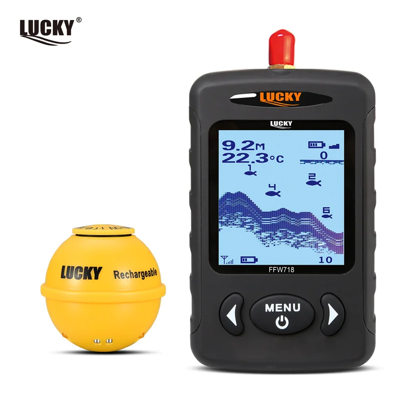 Russian menu! Russian Menu Wireless Sonar Portable Fish Finder Sensor Echo Sounder Alarm River Lake Sea Bed Live 135ft/45M