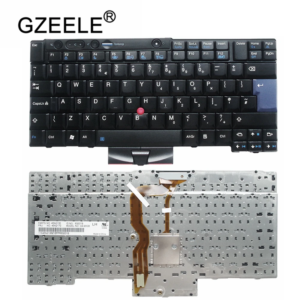 GZEELE новая английская клавиатура для ноутбука IBM для lenovo X220 X220i X220T T400s T410 T510 W510 W520 T520I T510I T410I 45N2135 45N2170 UK