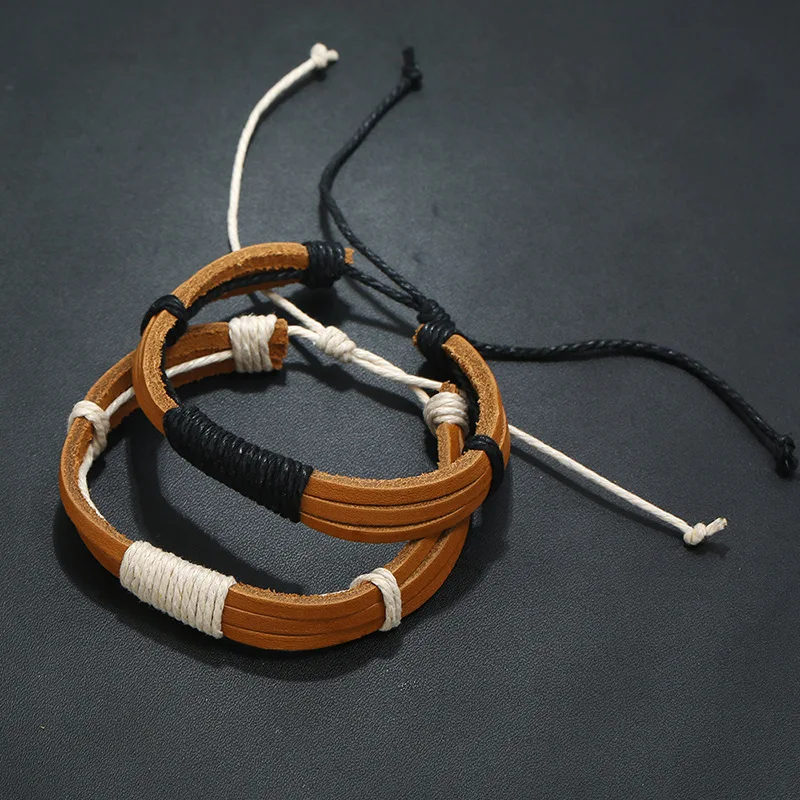 2019 новый завод прямой винтажный Плетеный Простой кожаный браслет и браслеты для