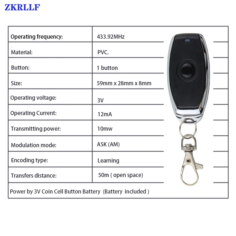 bedroomhallceiling lamp Universal Wireless Remote Control Switch AC 85V-220V RF Relay Receiver Module with Key Fob Transmitter -12