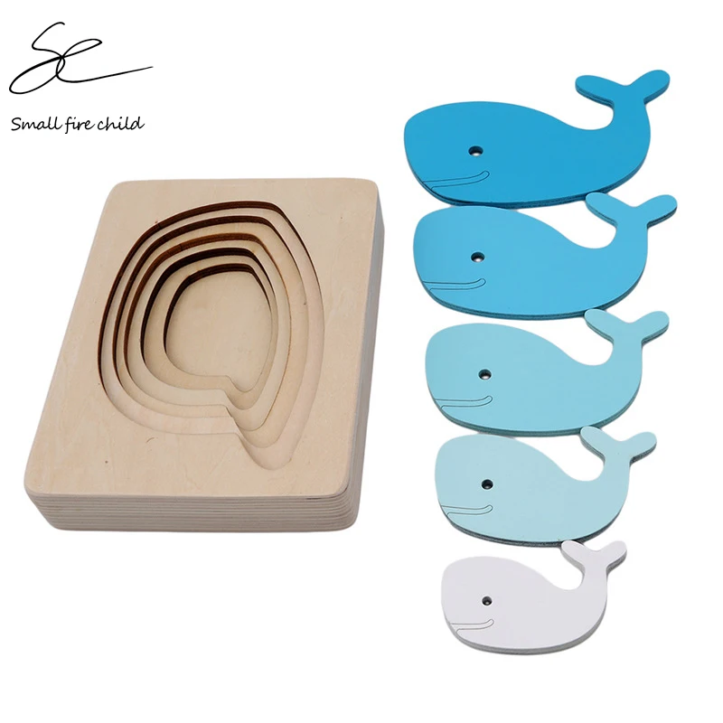 Rompecabezas 3D de cartón con forma de Animal para niños, rompecabezas multicapa, juguetes de madera para bebés, regalo educativo para edades tempranas, 2020