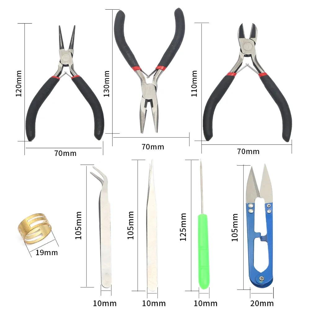 Schmuck Herstellung Kit Reparatur Werkzeug Geöffnete Sprung-Ring/Karabiner/Schwanz Kette/Clip Schnalle/Ohrring Haken set DIY Ohrringe Materialien – Detail 4