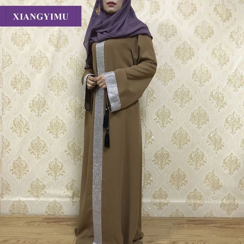 F803 Элегантное открытое abaya женское кружевное гладкое платье Плюс Размер Свободное платье Взрослый мусульманский кафтан jilbaw одежда