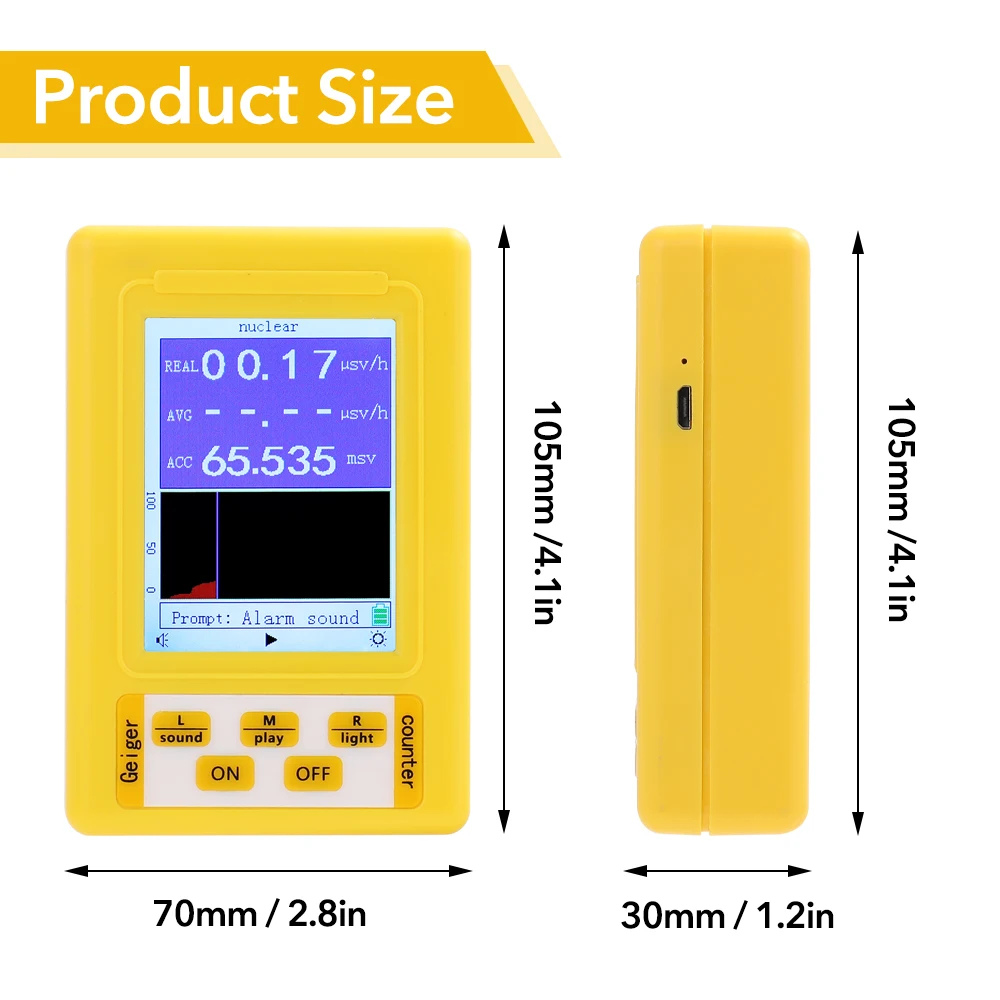 Radiation Detector EMF Meter Tester Geiger Counter BR-9C 2-in-1 Handheld Digital Display Electromagnetic Radiation Nuclear Detector EMF Geiger Counter Full-functional Type Tester