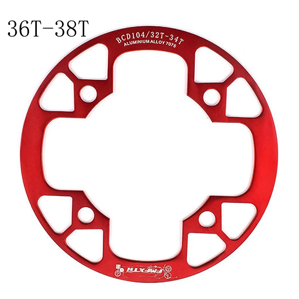 Round-Red-36T-38T MTB фиксированной Шестерни Велоспорт Горный велосипед Звездочка Поддержка Рынок Защитная крышка большой 32 T/36 T/38 T/40 т/42 т шатунный палец для диаметра окружности болтов - Цвет: Round-Red-36T-38T