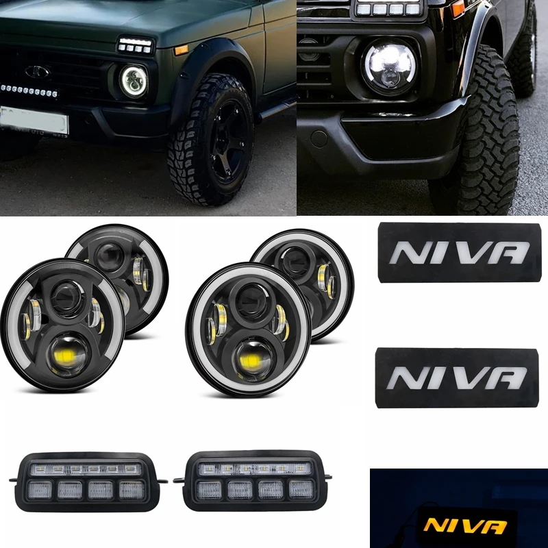 Для Lada Niva 7 дюймовый светодиодный головной светильник Hi/ближнего и дальнего света