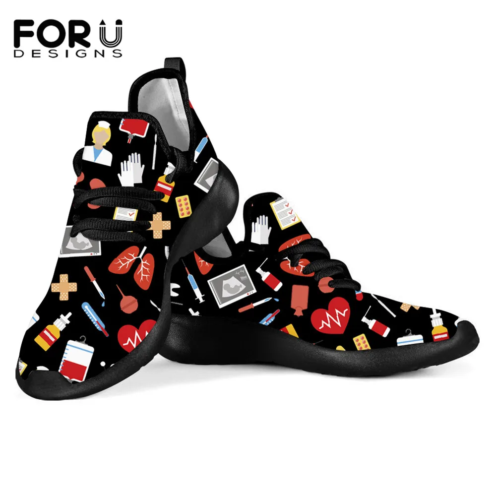 FORUDESIGNS/Женская обувь для медсестры на плоской подошве Медицинский комплект