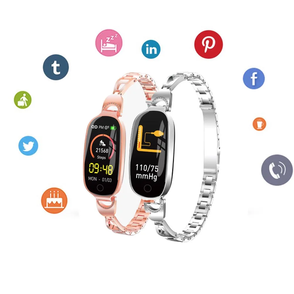 

Heart Rate Detection Bluetooth IP67 Waterproof Smart Bracelet Message Reminder Vibration Alarm Wearable Device Smart Watch