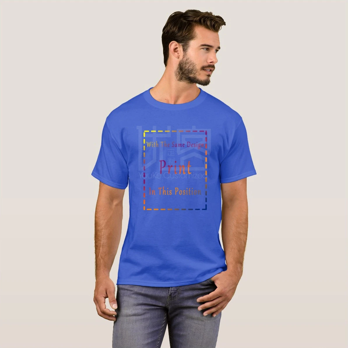 blue Led Zeppelin US Тур 75 усиленная футболка унисекс - Цвет: blue