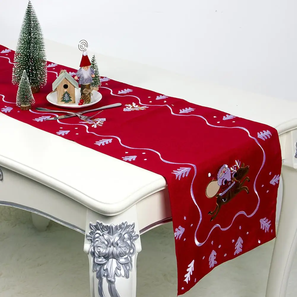 

AsyPets Christmas Embroidered Cloth Table Runner Festival Decoration Table Cloth