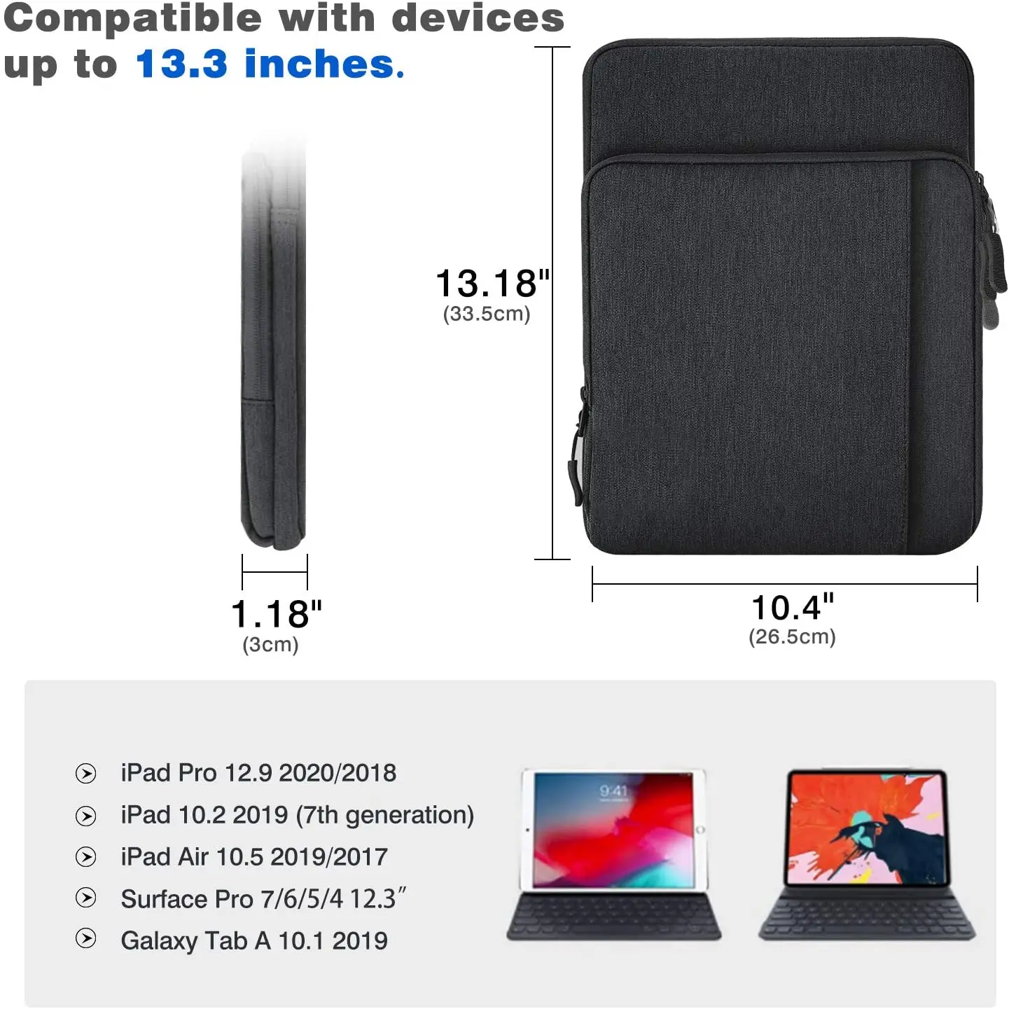 Bolsa para Laptop Capa para Macbook Air Pro m1 13 Ipad Pro 12.9 20232023 124 Galaxy Tab s8 Além Disso s7 fe s7 Mais Superfície Pro - Imagem 6