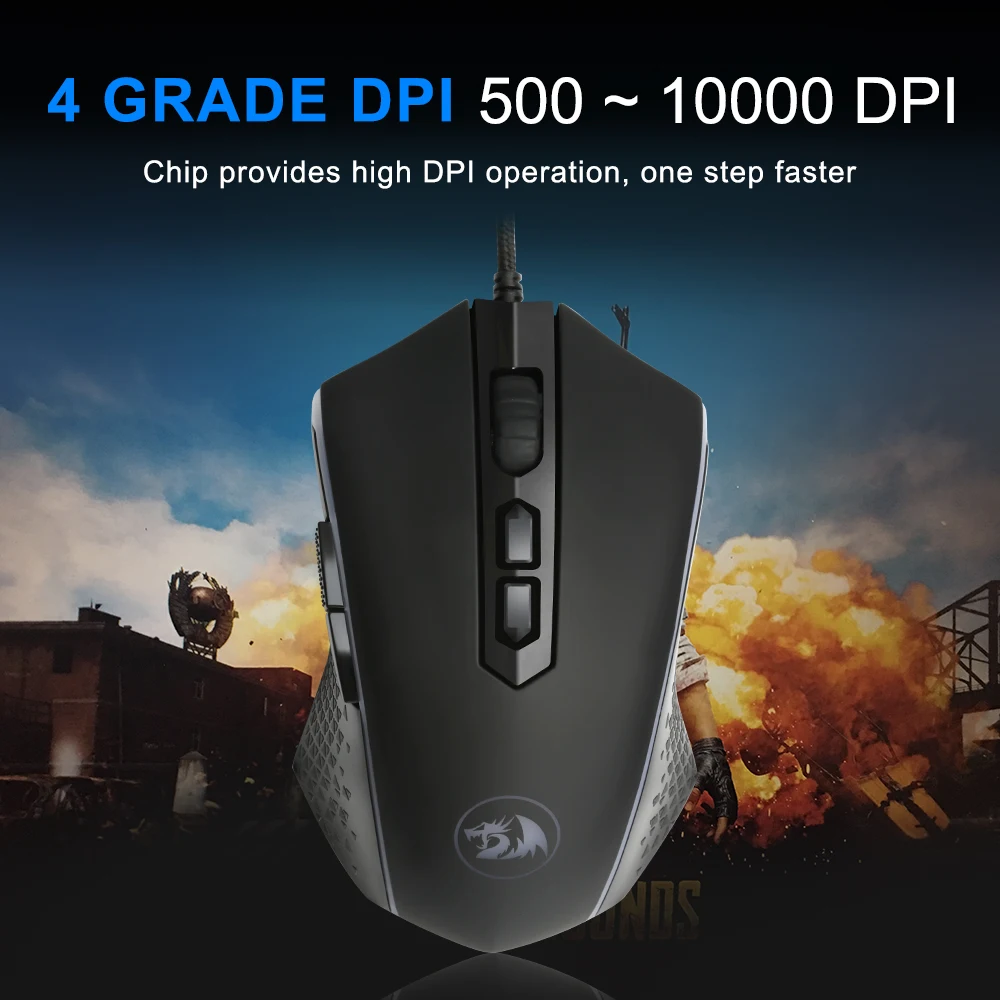 Pаспродажа Redragon CHROMA M710 USB проводная компьютерная мышь проводная 10000 dpi 8 кнопок 7 цветов программируемая эргономичная для PC Gamer