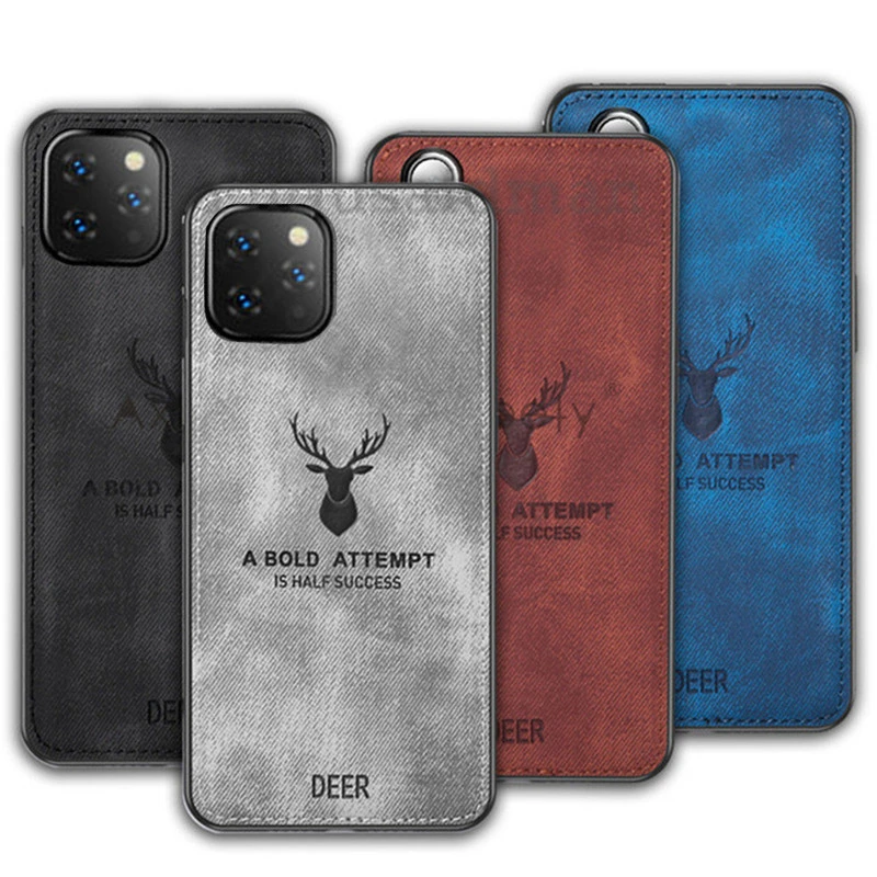 cute iphone 11 cases Rugged Cloth Phone Case For iPhone 6 6s Plus 7 8 X XR Xs Max Cover 11 13 Pro Max 12 mini SE 2020 Cloth Pattern Elk Deer Shell iphone xr clear case