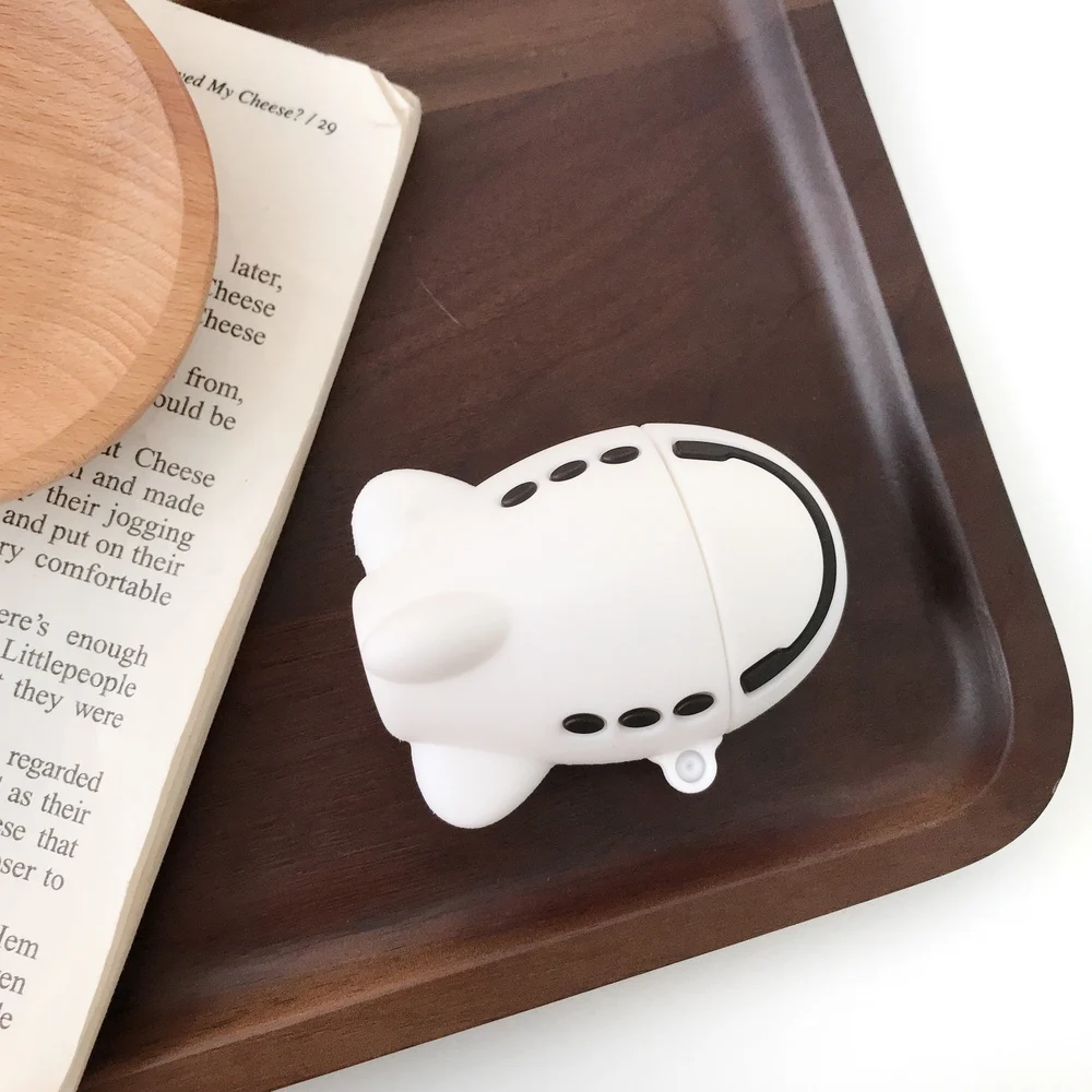 3D мультфильм мини самолет беспроводной Bluetooth наушники Чехлы для AirPods 1 2 Мягкая силиконовая гарнитура Защитная крышка с крючком