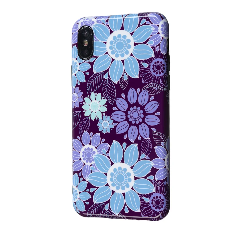 AZ051 Роскошный Блестящий Мягкий силикон imd чехол для iPhone 11 Pro X XR XS Max 7 8 Plus 6 6S красный цветочный чехол милый цветочный чехол для девочки - Цвет: AZ051