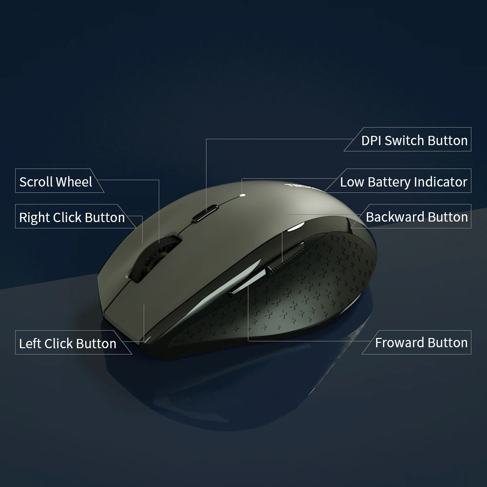 Tecknet Bluetooth Беспроводной Мышь 2.4 г 2600/2000/1600/1200/800 Точек на дюйм для ноутбука Тетрадь PC