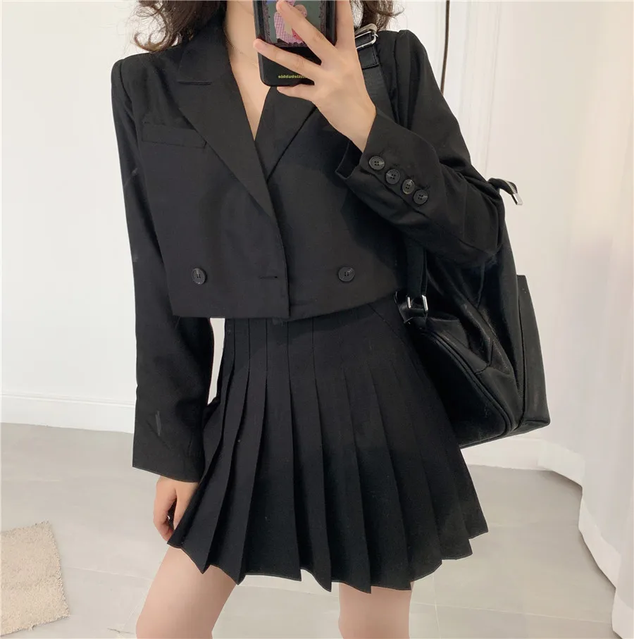 Summer New Style Korean-style Fashion Casual Short Fold-down Collar Suit Jacket Women's Versatile Long Sleeve Elegant Tops