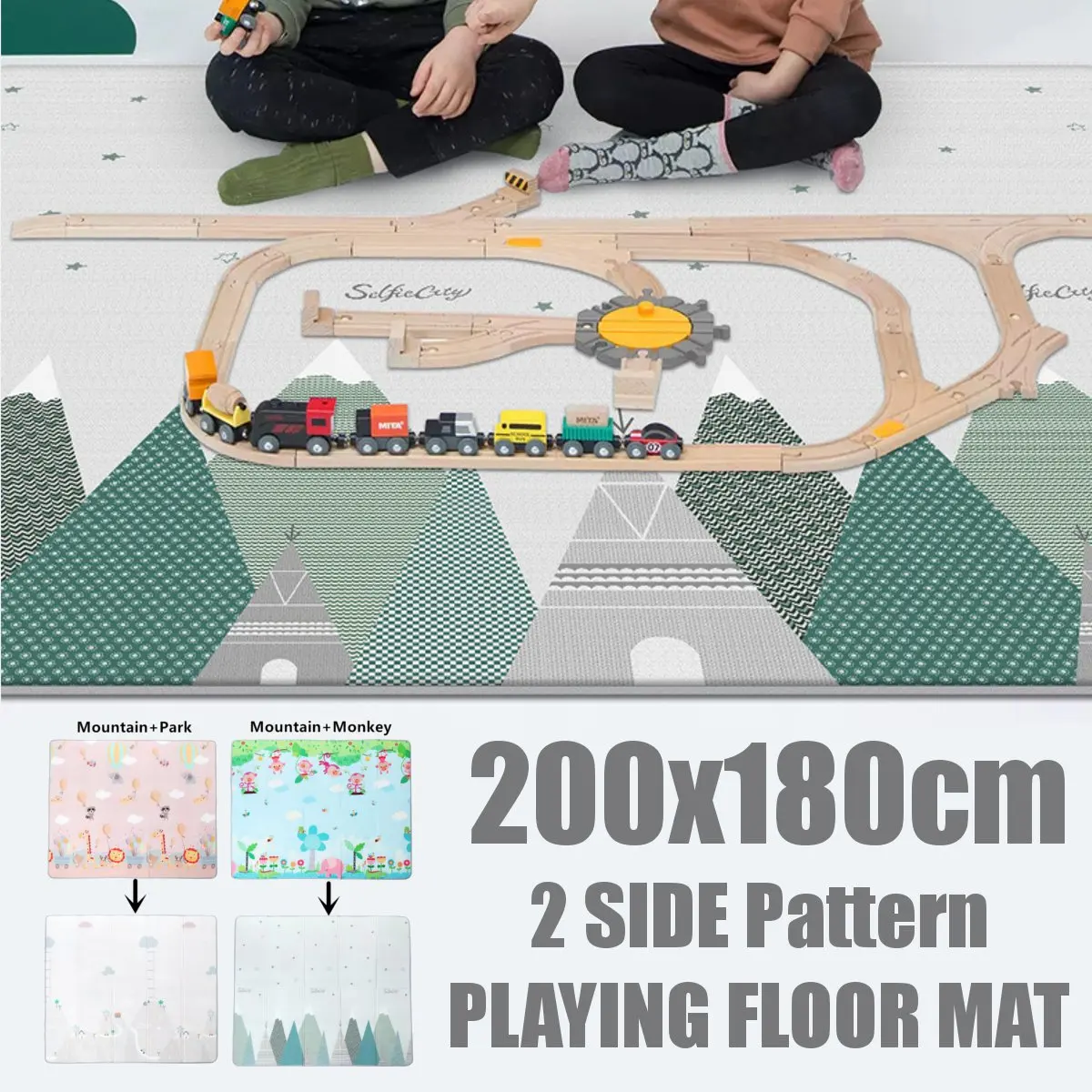 Складной LDPE мультяшный детский игровой коврик 200*180 см детский коврик-головоломка детский ползающий игровой коврик для детей коврики для