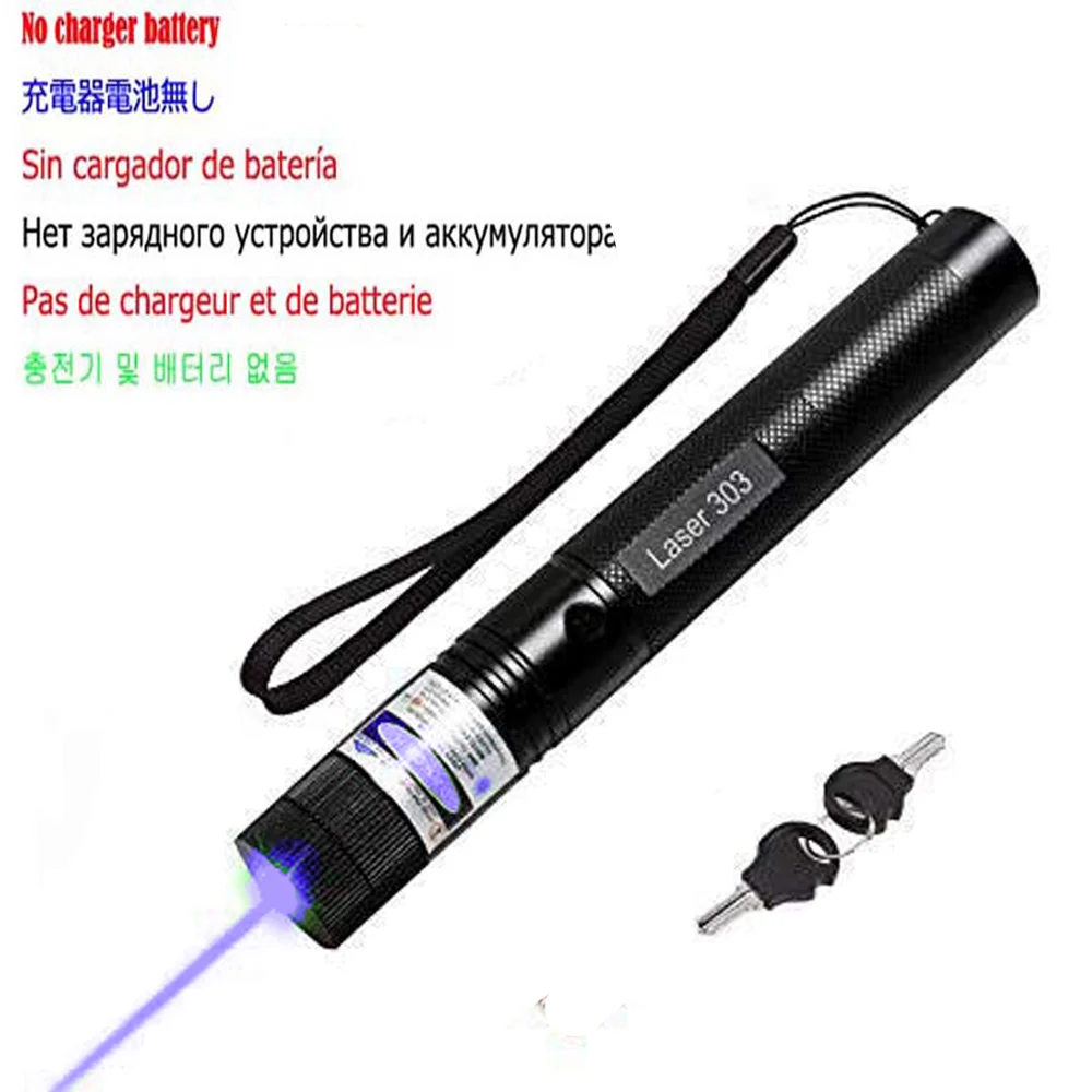 purple light 303 Охотничий красный синий лазерный прицел зеленая лазерная указка 5 мВт Высокая мощная Регулируемая фокусировка лазерные лазеры 303 зарядное устройство и аккумулятор 18650 - Цвет: purple light 303