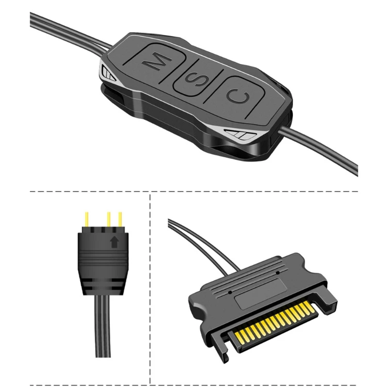 New ARGB Controller 5V 3-pin To SATA Power Supply Mini RGB Controller 3PIN Hub For Desktop Computer Fan LED Light Radiator