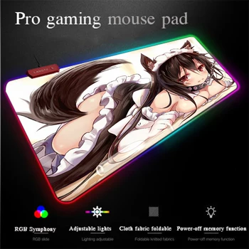 

Yuzuoan Anime Oppai Mouse Pad Sexy Busbar Maid Outfit Girl Office Computer Pad LED Colorful Extra Large RGB Gaming Mouse Locking