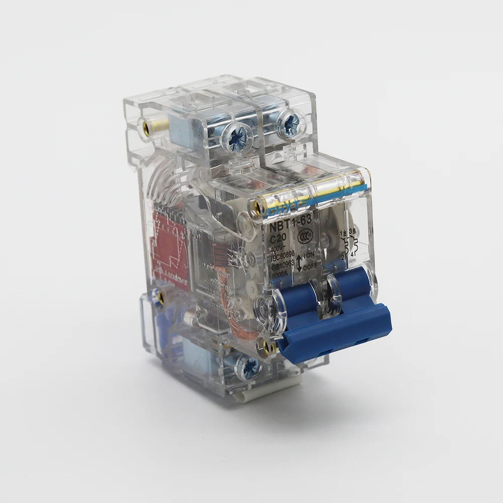 

ICHTYI 220v/400V 1P 6A/10A/16A/20A/25A/32A/40A/50A/63A Transparent shell Air switch Household miniature circuit breaker MCB