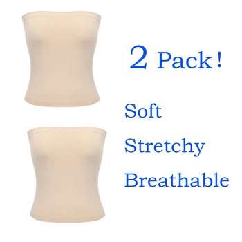 

Joyshaper Strapless Tube sexy Tops for Women Summer Slimming Seamless Shaping Crop Bra Top Without Pad Stretch Base Layer 2 pack