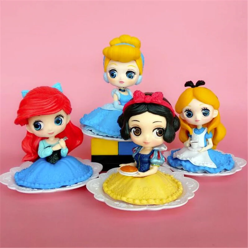 Disney Princess Cake Topper Kids DIY Birthday Cake Decoration Snow White Mermaid Cinderella Alice Dessert Decor Party Supplies