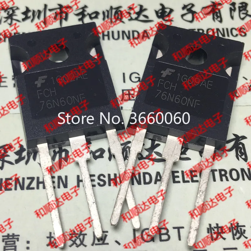5 шт./лот FCH76N60NF MOSFET-247 600 V 76A
