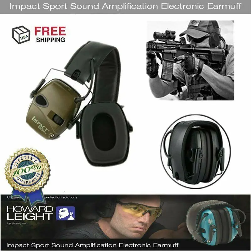 Howard Leight R-01526 Impact Sport Electronic Earmuff Shooting Protective Headset Foldable