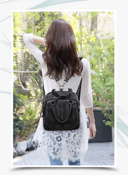 

2020 new women's shoulder bag anti-theft school bag multifunctional double zipper large capacity leisure travel backpack