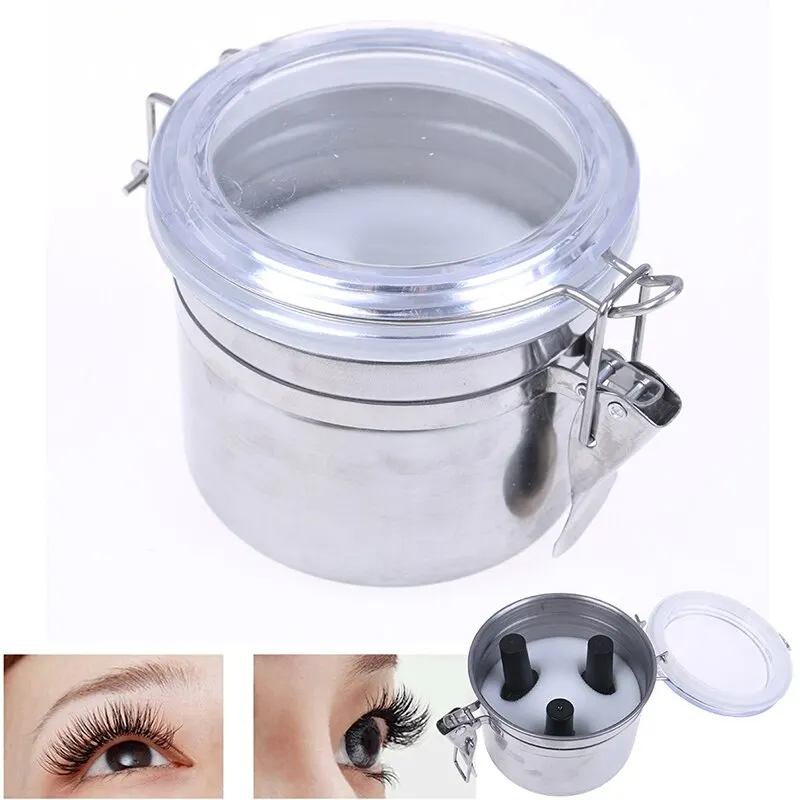 Durable Container Non Toxic Sealed Eyelash Adhesive Jar Glue Storage Tank Stainless Steel Large Capacity Accessories Makeup Tool