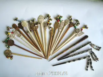 

10PCS Mix Wholesale Tibet Yak Bone Hand Carved Hairpins Ethnic Tribal Hairwear Hairsticks Many Designs Free Ship