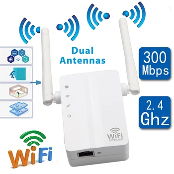 

WiFi Range Extender Wireless 300Mbps Repeater Dual Antenna Router Signal Booster VH99
