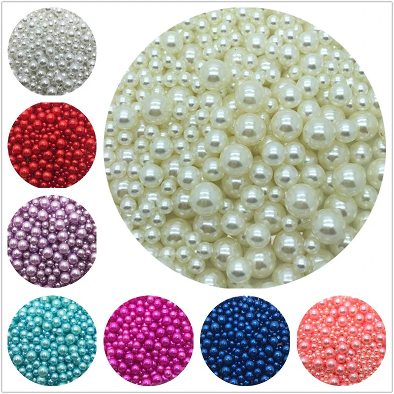 No holes Acrylic Imitation Pearls Spacer Beads 2