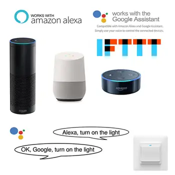 

WiFi Light Switch 1Gang2Gang/3Gang WIFI Smart Press Curtain Switch Remote Control Works with Alexa Google Home for Voice Control