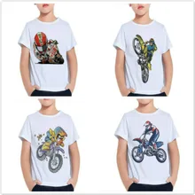 T shirt manches courtes pour garçons et filles, en coton, à la mode, pour enfants, vêtements d'été, blanc