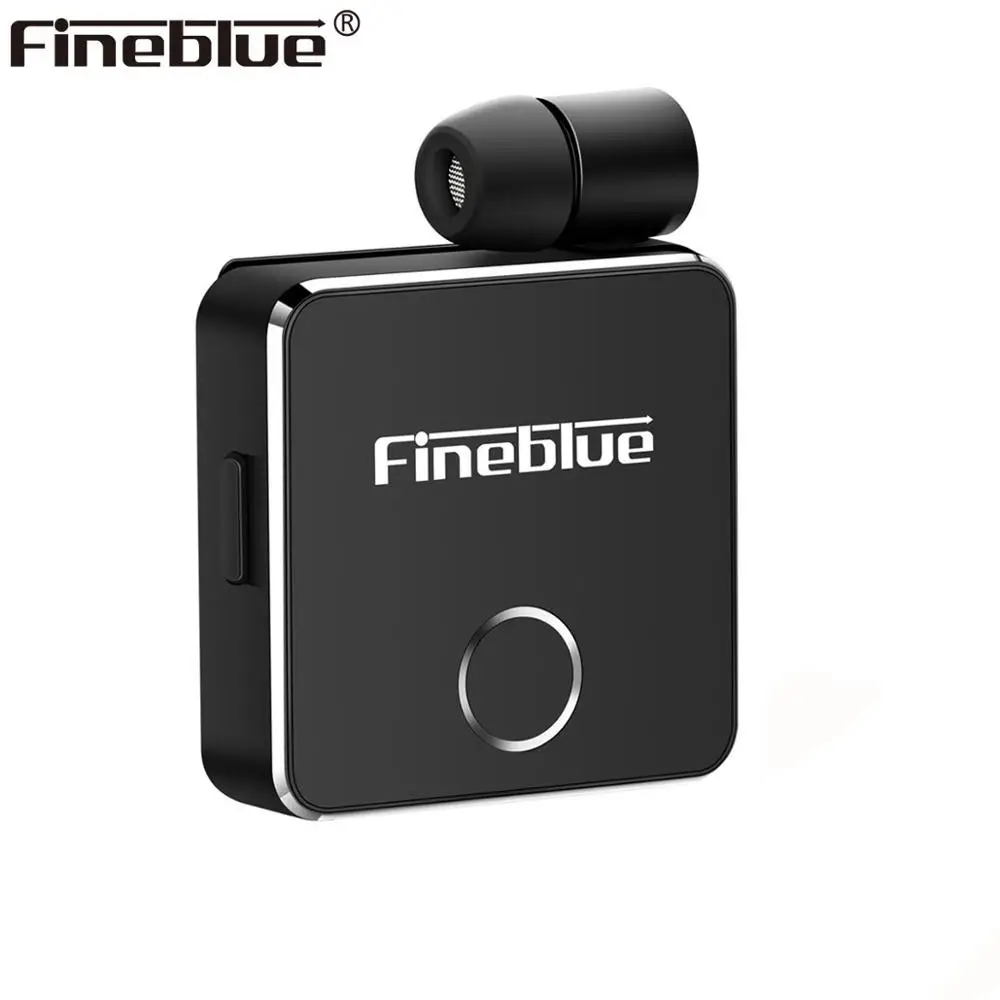 Fineblue F1 мини беспроводная Bluetooth гарнитура Auriculares звонки вибрация напоминание клип-на спортивные наушники вождения гарнитура - Цвет: Черный